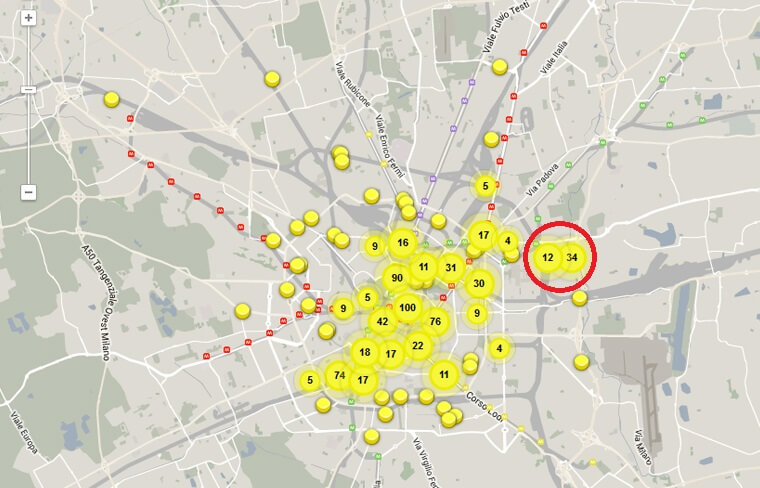 A map from website: http://fuorisalone.it/2015/