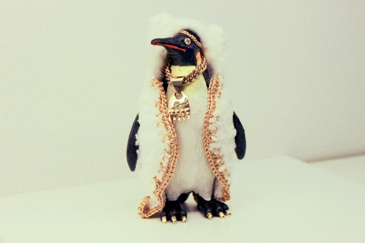 Emperor Penguin Freddie with Polar Bear Claw Necklace - Felieke van der Leest